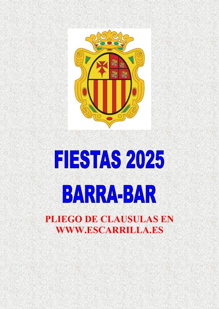 Imagen PLIEGO BARRA DE BAR FIESTAS 2025