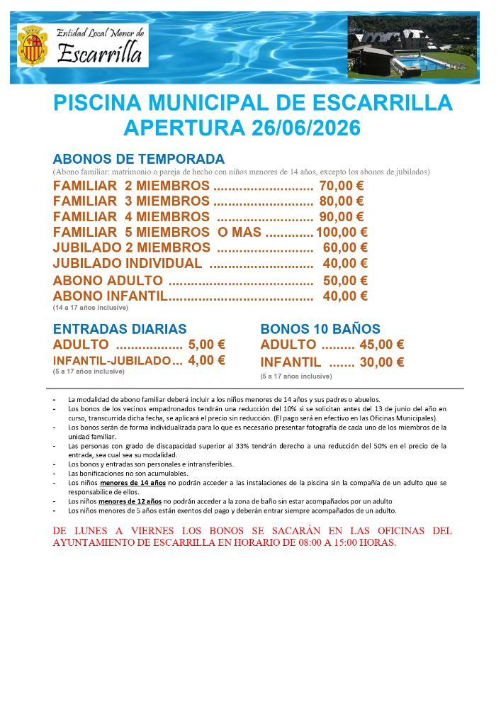 Imagen PISCINA MUNICIPAL DE ESCARRILLA