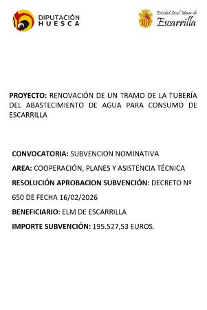 Imagen Subvención DPH para la renovación del trazado de la captacion de agua de...