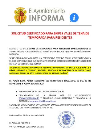 Imagen BONO TEMPORADA RESIDENTES SKIPASS VALLE DE TENA 2026-2027
